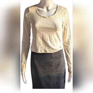 Chic Cream Floral Long Sleeve Top